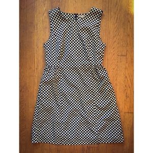 Gap White with Navy Polka Dot Shift Dress